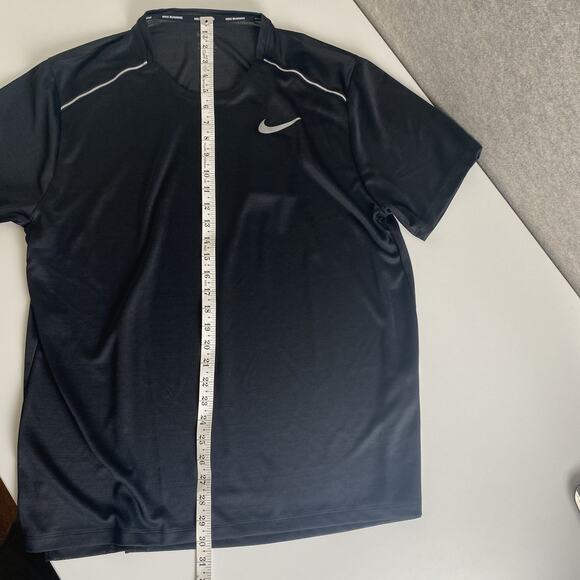 Nike Mens Dri Fit Miler‎ Running Shirt XL AJ7565-410 Black Reflective Just Do It - Picture 5 of 16